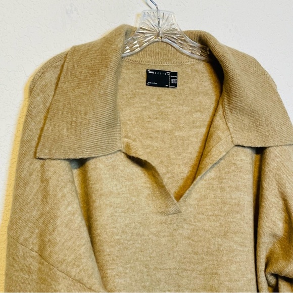 Asos Design Maternity Collar V-Neck Puff Sleeves Sweater - Picture 4 of 12